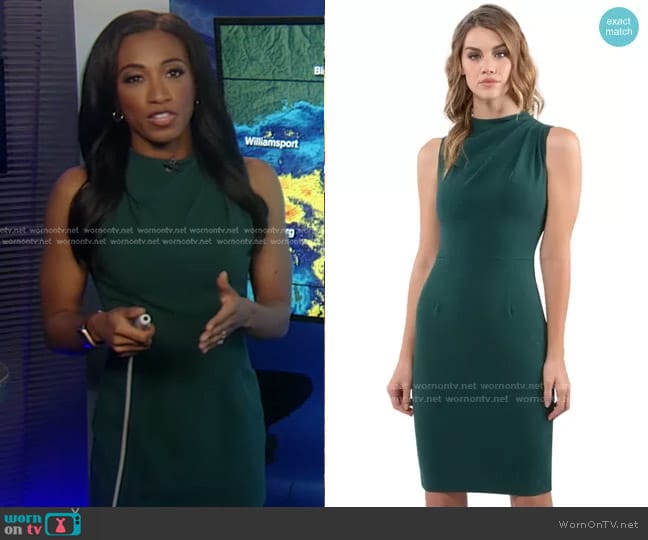 Black Halo Corrine Dress in Neptune worn by Brittany Bell on Good Morning America