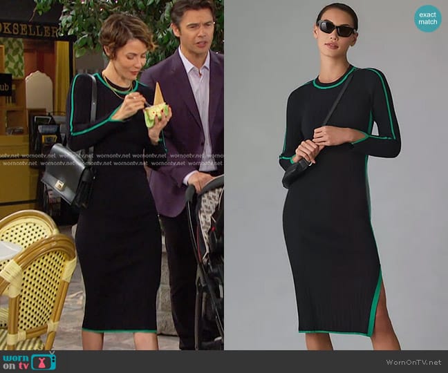 Daily Practice by Anthropologie Long-Sleeve Sporty Sweater Dress worn by Sarah Horton (Linsey Godfrey) on Days of our Lives