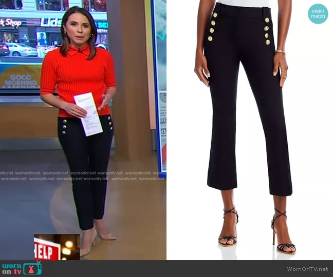 Derek Lam 10 Crosby Robertson Crop Flare Pants worn by Elizabeth Schulze on Good Morning America