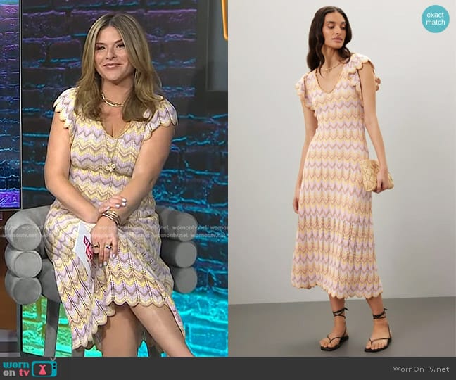 Derek Lam Collective Crochet Knit Dress worn by Jenna Bush Hager on Today