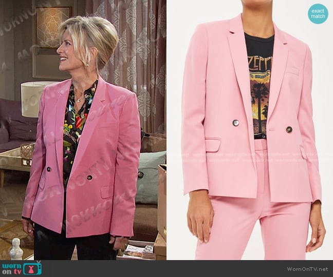 Topshop Double Breasted Suit Jacket worn by Kayla Brady (Mary Beth Evans) on Days of our Lives