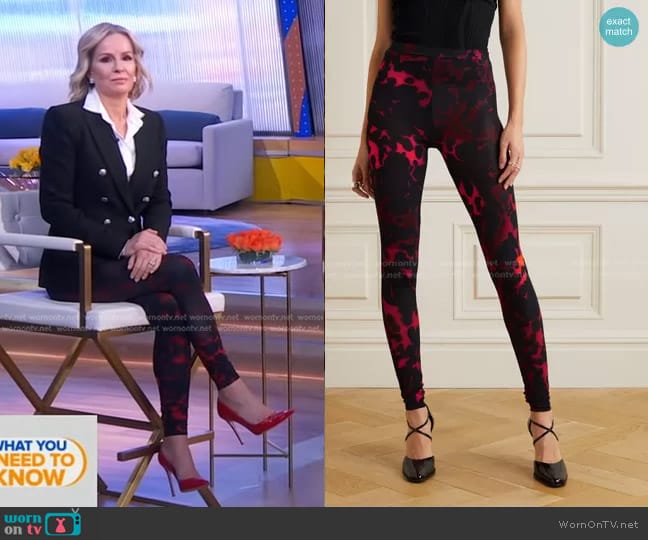 Dries Van Noten Printed Stretch-Jersey Leggings worn by Dr. Jennifer Ashton on Good Morning America