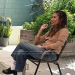 Elaine Welteroth’s brown cardigan and loafers on Today