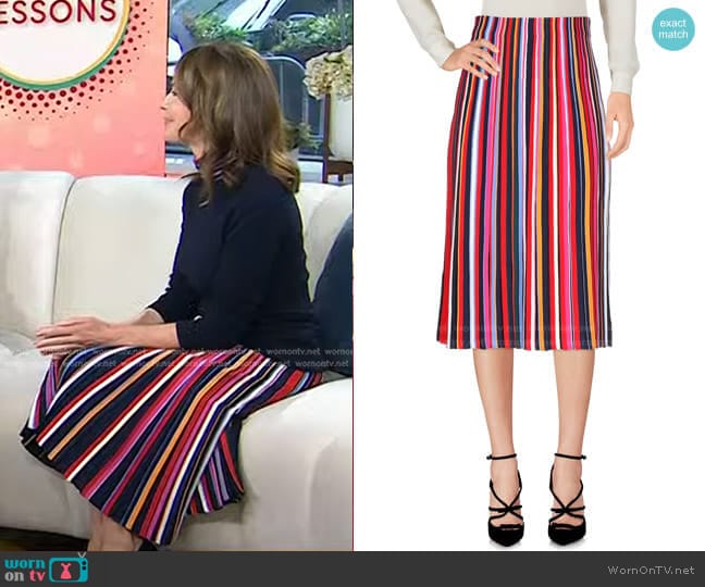 Tory Burch Ellis Striped Skirt worn by Dr. Samantha Boardman on Today