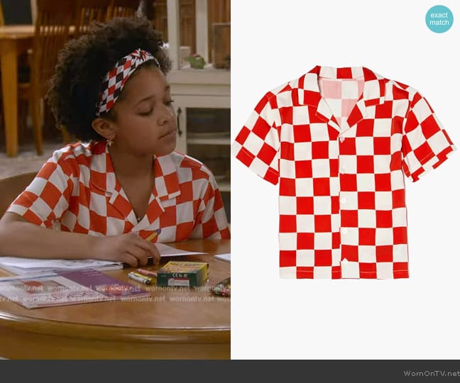 Forever 21 Checkered Print Shirt worn by Maya Upshaw (Journey Christine) on The Upshaws