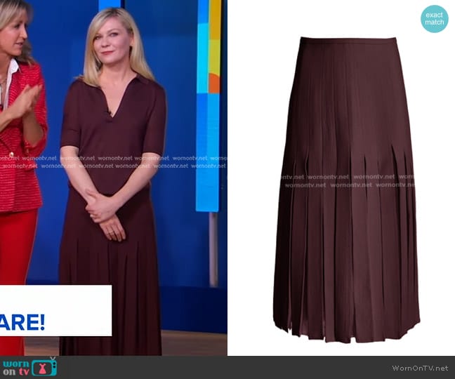 WornOnTV: Kirsten Dunst’s burgundy polo top and pleated skirt on Good ...