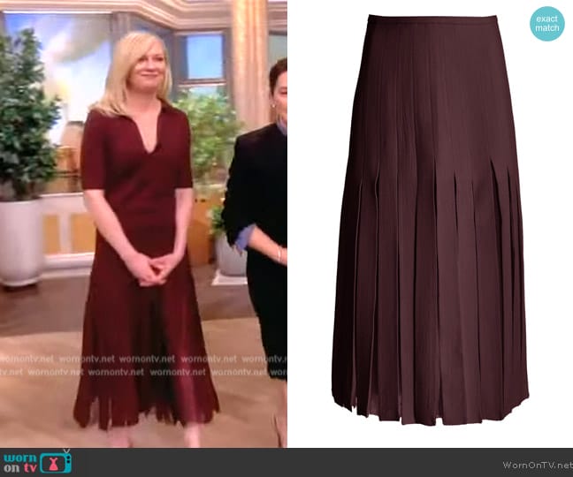 Gabriela Hearst Binka Pleated Wool Skirt  worn by Kirsten Dunst on The View