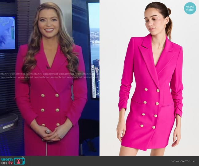 Generation Love Gwen Crepe Blazer Dress in Hot Pink worn by Dani Beckstrom on Good Morning America