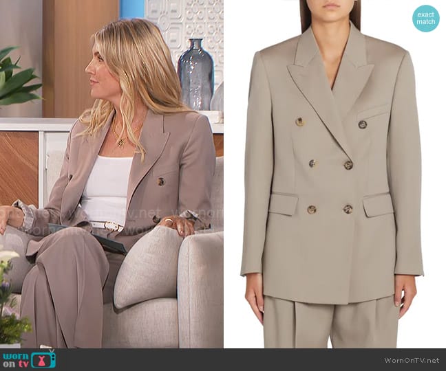 Golden Goose Double Breasted Wool Gabardine Blazer worn by Amanda Kloots on The Talk