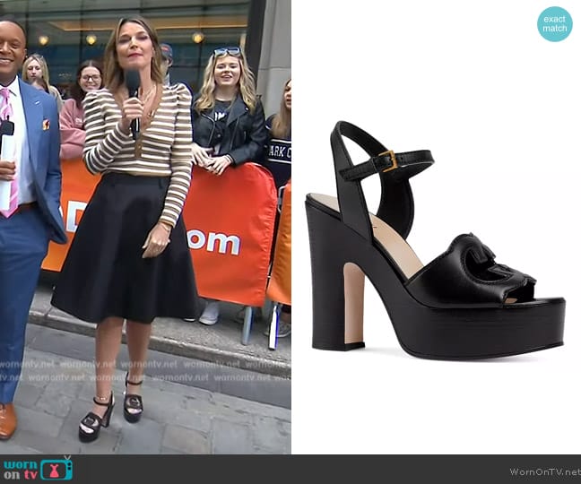 Gucci Interlocking G Cutout Platform Sandals worn by Savannah Guthrie on Today