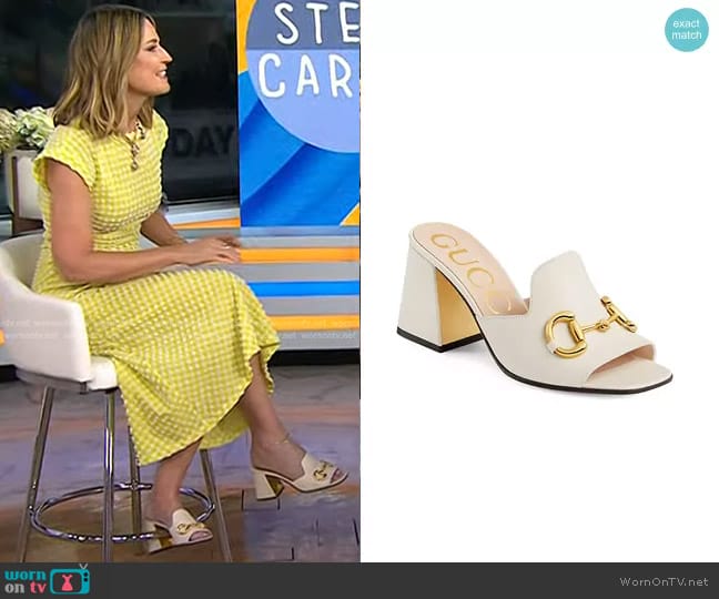 Gucci Slide Sandal With Horsebit worn by Savannah Guthrie on Today