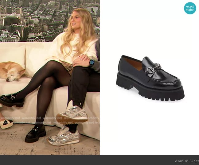 Gucci Sylke Horsebit Platform Loafer worn by Meghan Trainor on The Drew Barrymore Show