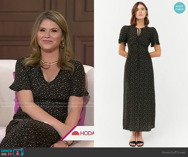 HVN Silk Dawn Dress in Fruit Salad print worn by Jenna Bush Hager on Today