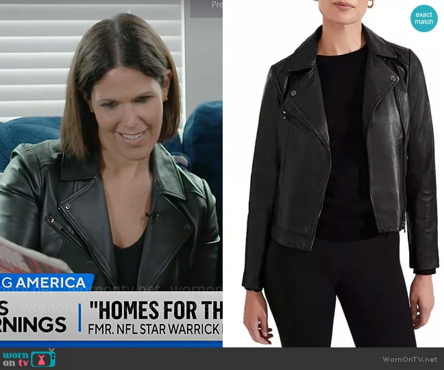 WornOnTV: Dana Jacobson’s black leather moto jacket on CBS Mornings ...