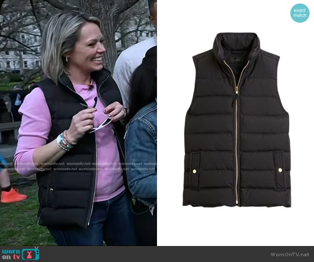 J. Crew Mountain Puffer Vest worn by Dylan Dreyer on Today