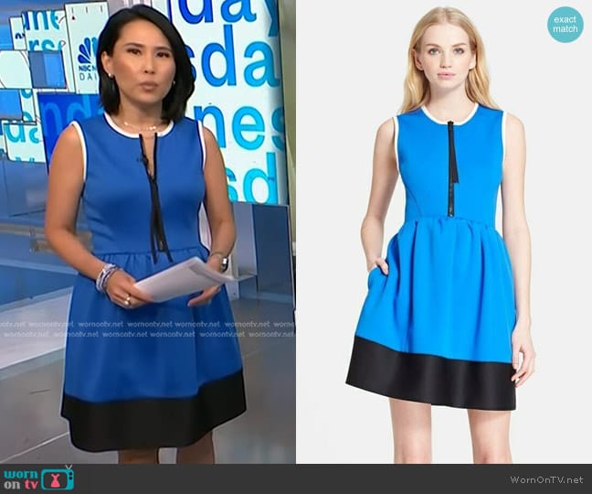 Kate Spade Color Block Scuba Dress worn by Vicky Nguyen on NBC News Daily