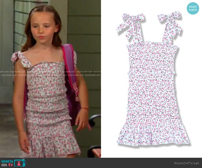 KatieJnyc Girls' Evan Smocked Ruffle Dress worn by Rachel Black (Finley Rose Slater) on Days of our Lives