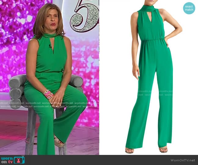 Halston Heritage Keyhole Halter Neck Jumpsuit worn by Hoda Kotb on Today