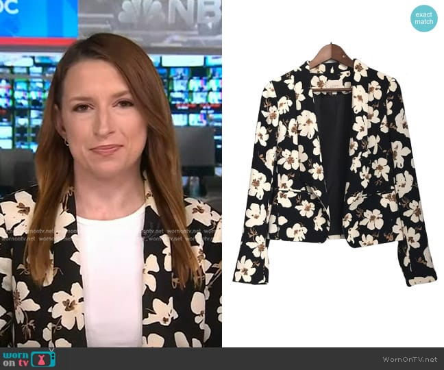 Loft Floral Open Blazer worn by Julia Jester on NBC News Daily