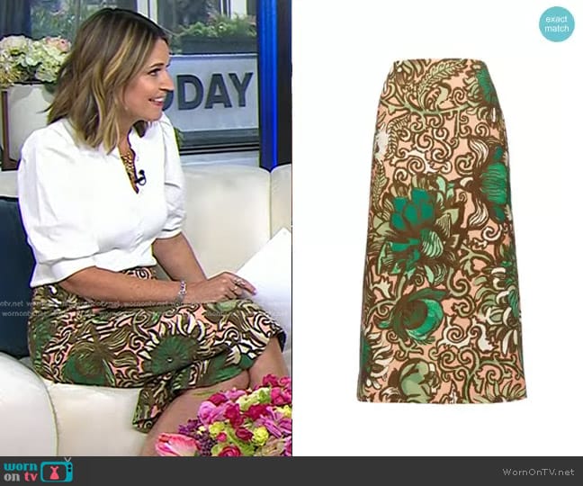 La DoubleJ Cotton Pencil Skirt worn by Savannah Guthrie on Today