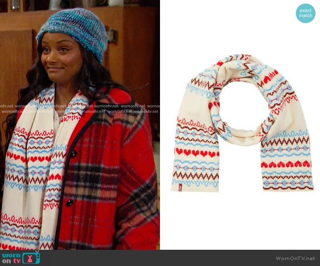 Levi's Graphic Scarf worn by Chanel Dupree (Raven Bowens) on Days of our Lives