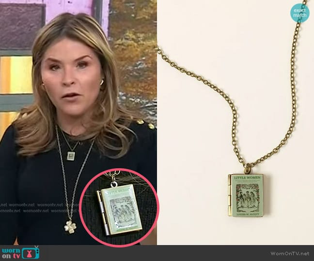 Uncommon Goods Literary Book Locket Necklace worn by Jenna Bush Hager on Today