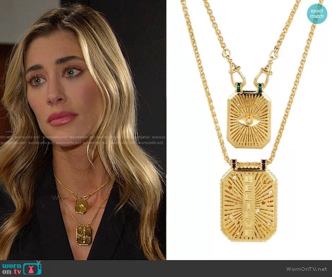 Marie Lichtenberg Believe Double Scap Scapular worn by Sloan Peterson (Jessica Serfaty) on Days of our Lives