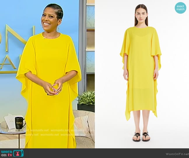 Max Mara Cady Dress with Draping worn by Tamron Hall on Tamron Hall Show