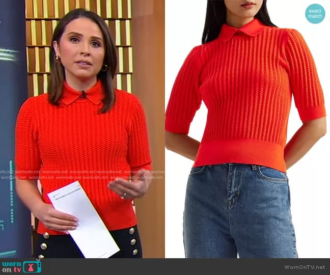 Ted Baker Morliee Crop Sweater worn by Elizabeth Schulze on Good Morning America