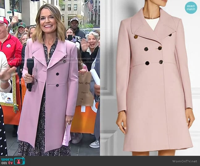 Neoprene-Bonded Wool Coat by Gucci worn by Savannah Guthrie on Today