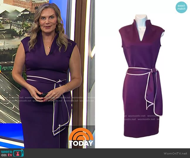 New York & Company Belted Fitted Sheath Dress worn by Emily West on Today