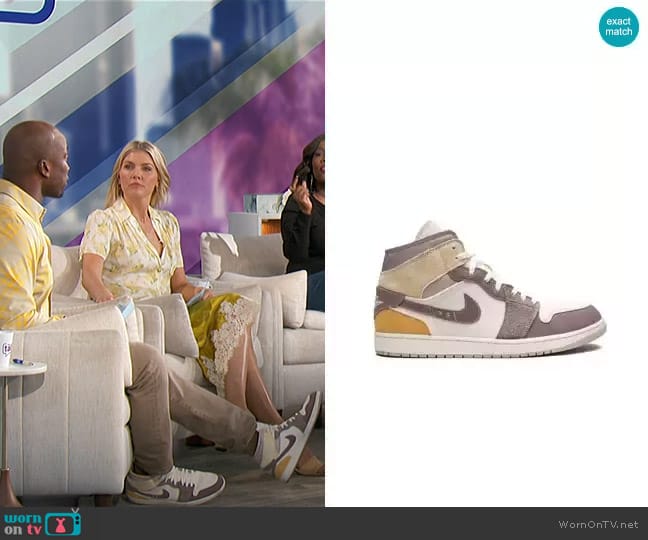 Nike Air Jordan 1 Mid SE Taupe Haze sneakers worn by Akbar Gbajabiamila on The Talk