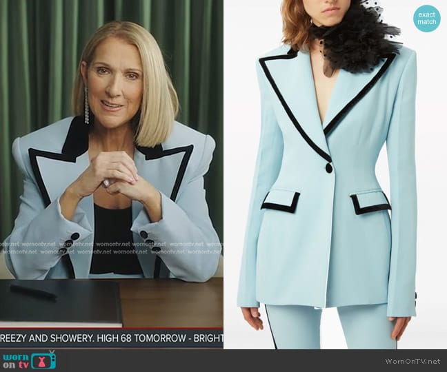 WornOnTV: Celine Dion’s blue velvet trim blazer on Good Morning America ...