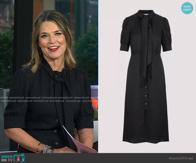 Prada Jacquard Silk Midi Dress With Scarf Detail worn by Savannah Guthrie on Today