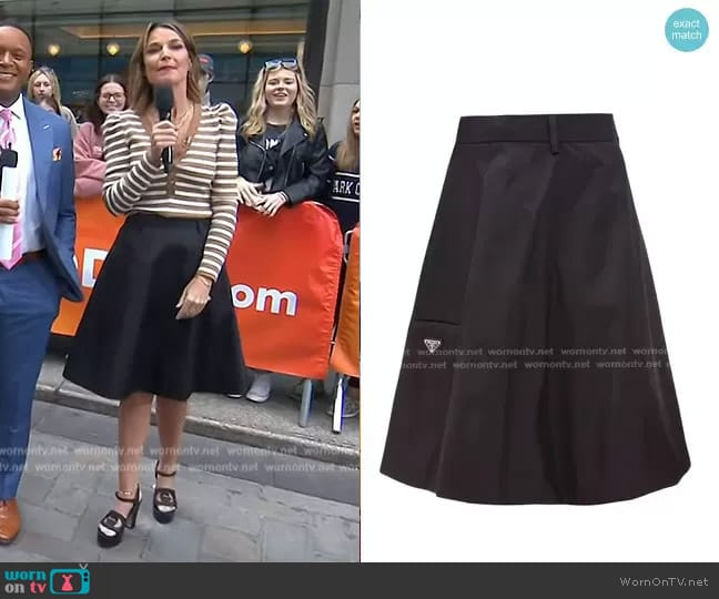 prada Nylon Gabardine Skirt worn by Savannah Guthrie on Today