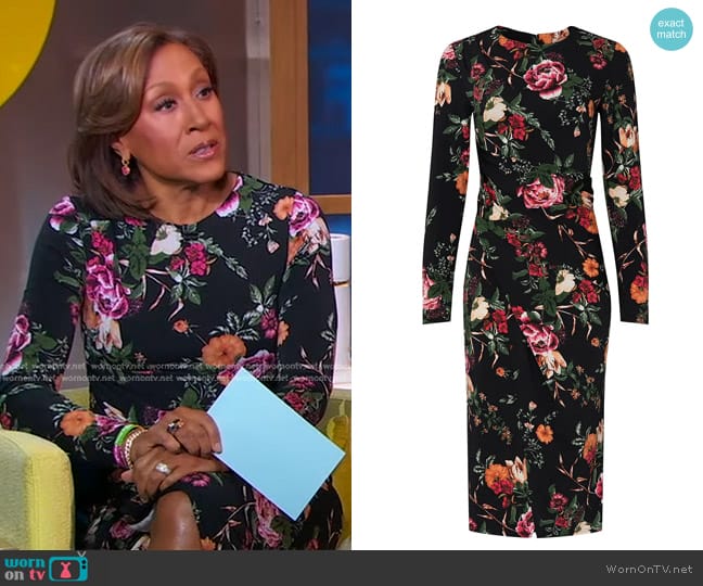 Rachel Rachel Roy Floral Svana Jersey Dress worn by Robin Roberts on Good Morning America