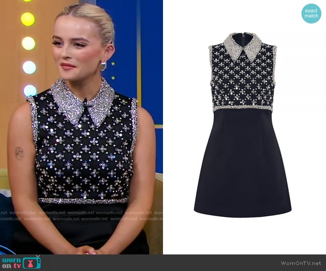 Rebecca Vallance Augustine Embellished Satin Minidress worn by Millie Gibson on Good Morning America