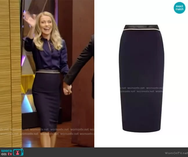 Roland Mouret Arreton Skirt worn by Kelly Ripa on Live with Kelly and Mark