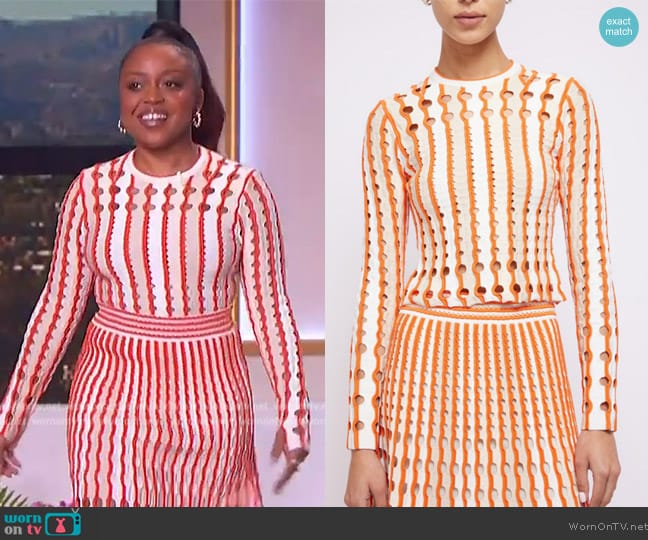 Simkhai Tiana Shirt worn by Quinta Brunson on The Jennifer Hudson Show