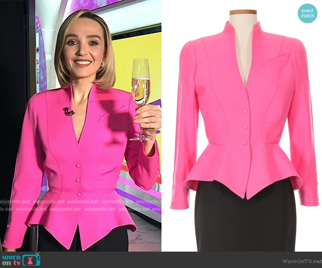 Thierry Mugler Pink Skirt Suit worn by Chloe Fineman on Today