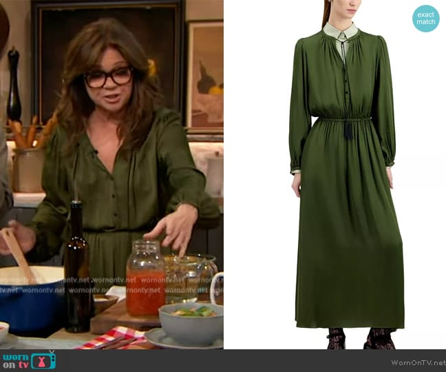 The Kooples Plain Color Long Sleeve Maxi Dress worn by Valerie Bertinelli on The Drew Barrymore Show