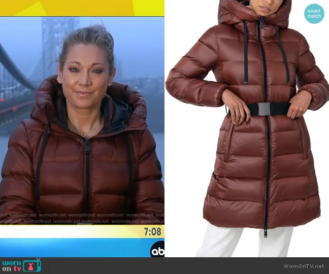 WornOnTV: Ginger’s brown hooded puffer jacket on Good Morning America ...