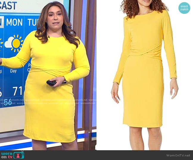 WornOnTV: Violeta Yas’s yellow twist waist dress on NBC News Daily ...