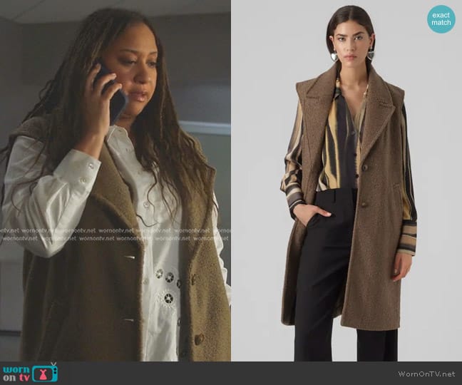 Vero Moda Sally Longline Vest in Chocolate Chip worn by Karen Wilson (Tracie Thoms) on 9-1-1