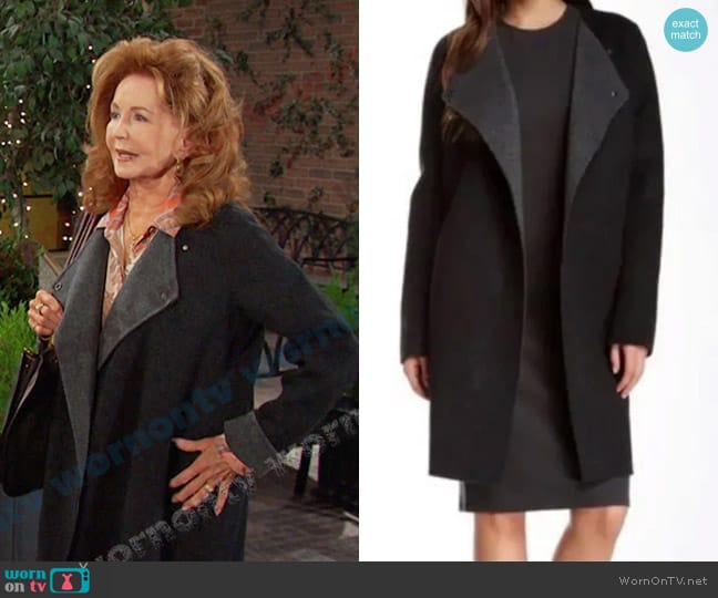 Vince Two Tone Wool Coat worn by Maggie Horton (Suzanne Rogers) on Days of our Lives