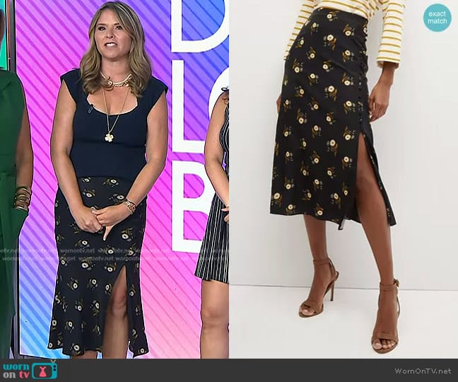 Veronica Beard Franconia Floral Skirt worn by Jenna Bush Hager on Today