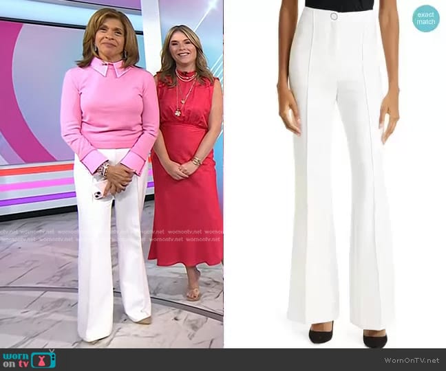 WornOnTV: Hoda’s pink collared sweater and white pants on Today | Hoda ...