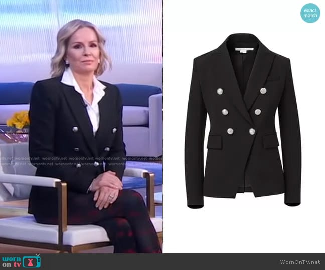 WornOnTV: Jennifer’s black double breasted blazer and print leggings on ...