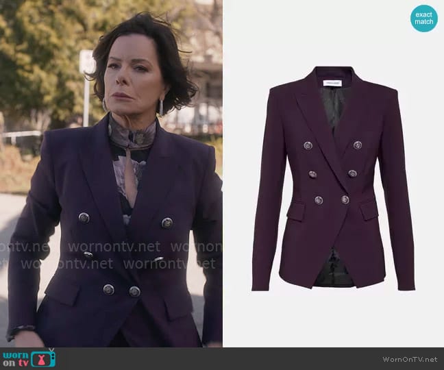 Veronica Beard Miller Dickey Jacket in Dark Aubergine worn by Margaret Wright (Marcia Gay Harden) on So Help Me Todd