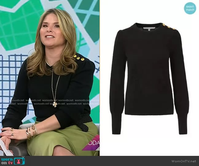 Veronica Beard Nelia Cashmere Crewneck Sweater worn by Jenna Bush Hager on Today